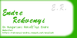 endre rekvenyi business card